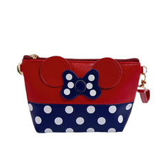 Girls Bow Cartoon Zipper Travel Makeup Handbag Storage Bag Coin Purse Wallet