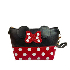Girls Bow Cartoon Zipper Travel Makeup Handbag Storage Bag Coin Purse Wallet