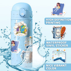 50pcs Book Stickers For Guitar Skateboard Water Bottles Laptop