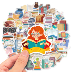 50pcs Book Stickers For Guitar Skateboard Water Bottles Laptop