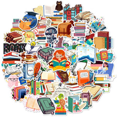 50pcs Book Stickers For Guitar Skateboard Water Bottles Laptop