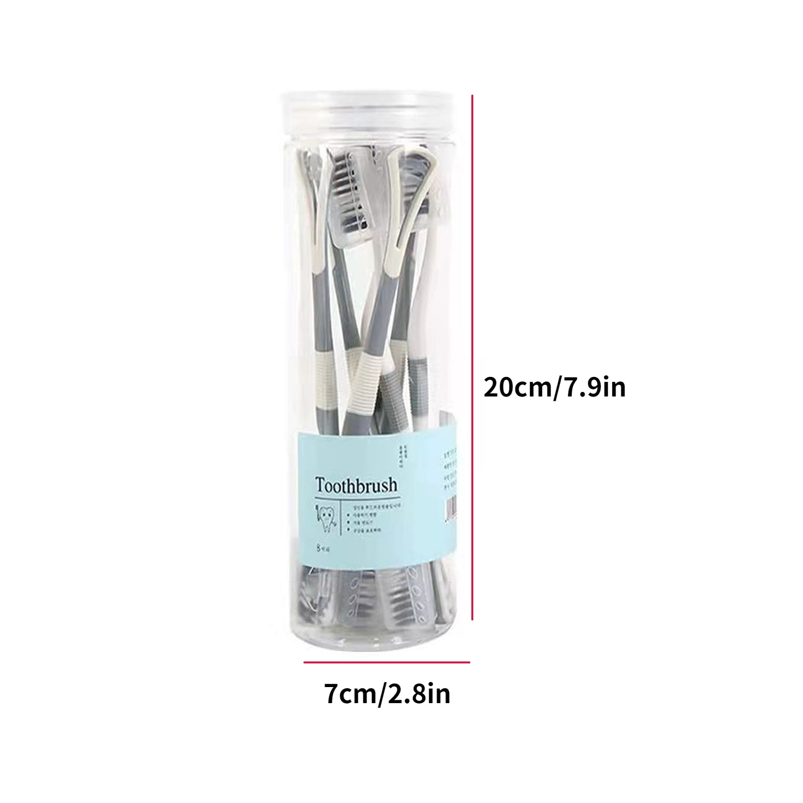 8pcs Soft Toothbrush Set with Tongue Scraper - Gentle Mouth Cleaning