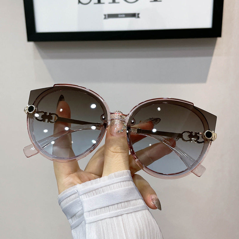 Cat Eye Sunglasses Vintage Oversized Oval Frame Eyewear UV Blocking