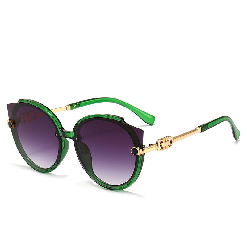 Cat Eye Sunglasses Vintage Oversized Oval Frame Eyewear UV Blocking