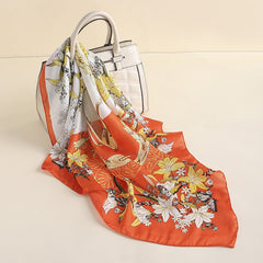 Vintage Butterfly Print Scarf Block Square Neckerchief Head Wrap Sunscreen Shawl