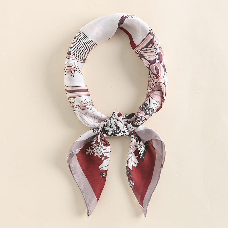 Vintage Butterfly Print Scarf Block Square Neckerchief Head Wrap Sunscreen Shawl
