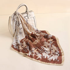 Vintage Butterfly Print Scarf Block Square Neckerchief Head Wrap Sunscreen Shawl