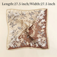 Vintage Butterfly Print Scarf Block Square Neckerchief Head Wrap Sunscreen Shawl