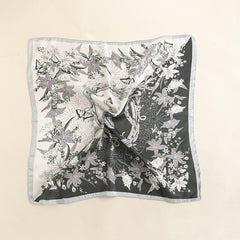 Vintage Butterfly Print Scarf Block Square Neckerchief Head Wrap Sunscreen Shawl