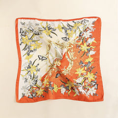 Vintage Butterfly Print Scarf Block Square Neckerchief Head Wrap Sunscreen Shawl