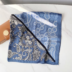 Paisley Geometric Print Scarf Block Square Neckerchief