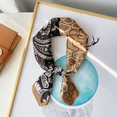 Paisley Geometric Print Scarf Block Square Neckerchief