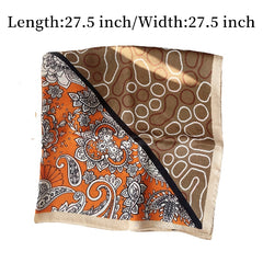 Paisley Geometric Print Scarf Block Square Neckerchief