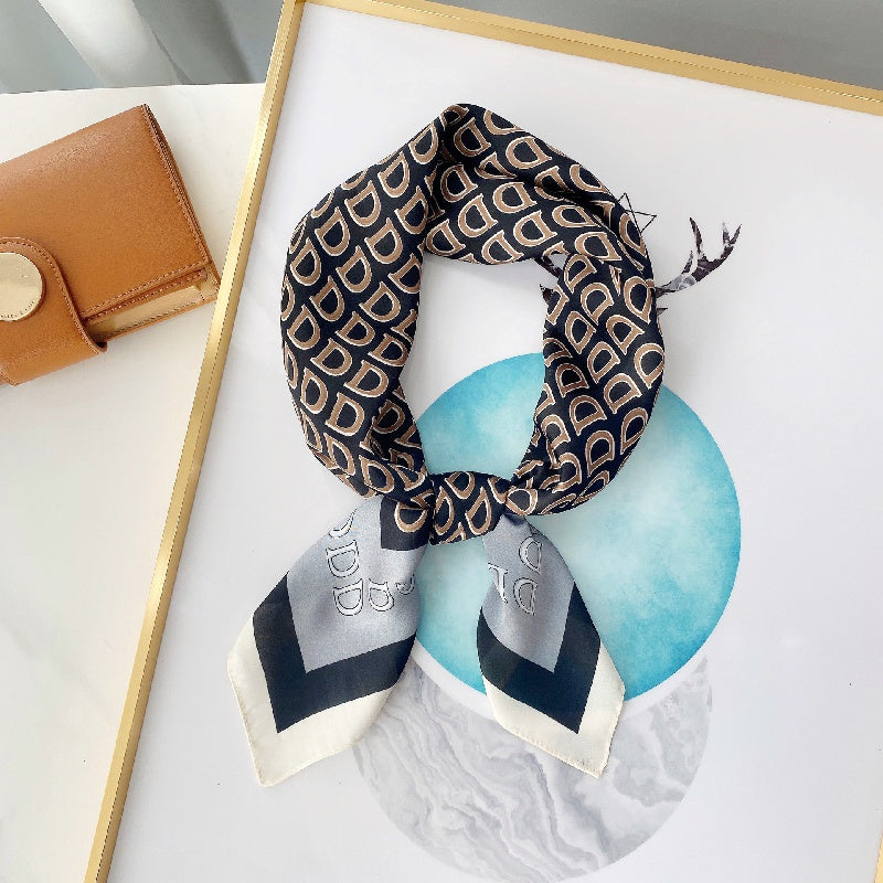 D Print Scarf Block Square Neckerchief Sunscreen Shawl