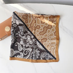 Paisley Geometric Print Scarf Block Square Neckerchief