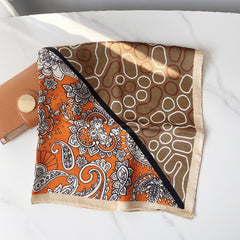 Paisley Geometric Print Scarf Block Square Neckerchief