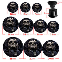 2pcs Acrylic Ear Expander Skull Pattern Men
