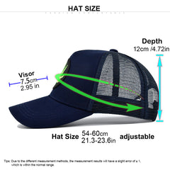 Leaf Embroidery Patch Trucker Hat Vintage Solid Mesh Breathable Dad Hat