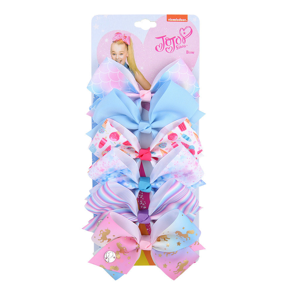 6 Kids Bow Hair Accessories Set