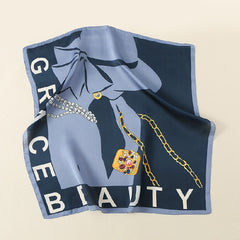 Solid Silk Neckerchief Head Wrap Sunscreen Scarf