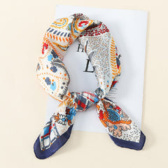 Boho Paisley Print Scarf Vintage Plaid Square Neckerchief Head Wrap Sunscreen