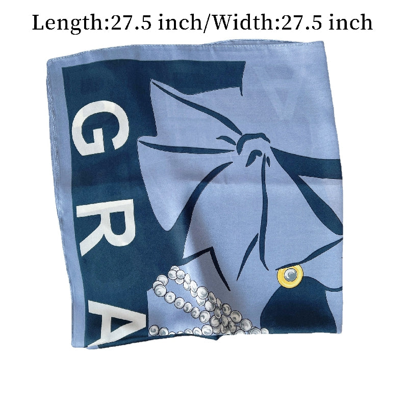 Solid Silk Neckerchief Head Wrap Sunscreen Scarf