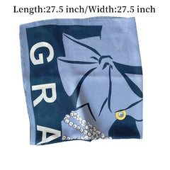 Solid Silk Neckerchief Head Wrap Sunscreen Scarf