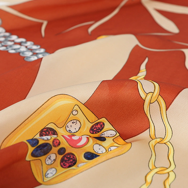 Solid Silk Neckerchief Head Wrap Sunscreen Scarf