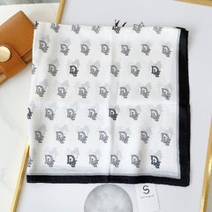 Classic Letter Print Scarf Chiffon Square Neck Wrap Shawl
