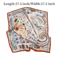 Boho Paisley Print Scarf Vintage Plaid Square Neckerchief Head Wrap Sunscreen