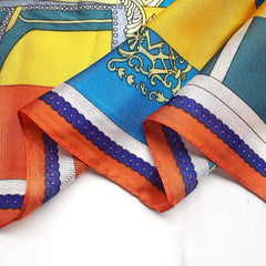 Vintage Print Block Scarf Classic Square Neckerchief Head Wrap Sunscreen Shawl