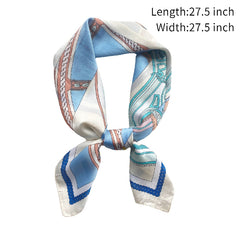 Vintage Print Block Scarf Classic Square Neckerchief Head Wrap Sunscreen Shawl