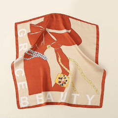 Solid Silk Neckerchief Head Wrap Sunscreen Scarf