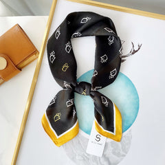 Classic Letter Print Scarf Chiffon Square Neck Wrap Shawl