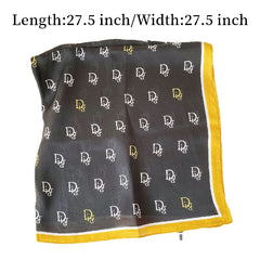 Classic Letter Print Scarf Chiffon Square Neck Wrap Shawl
