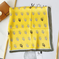 Classic Letter Print Scarf Chiffon Square Neck Wrap Shawl