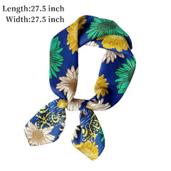 Vintage Sunflower Print Scarf Casual Square Neckerchief Head Wrap