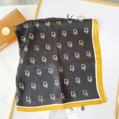 Classic Letter Print Scarf Chiffon Square Neck Wrap Shawl