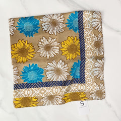 Vintage Sunflower Print Scarf Casual Square Neckerchief Head Wrap