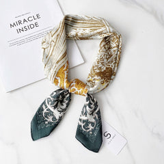 Vintage Print Scarf Casual Square Neckerchief Head Wrap Shawl