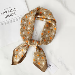Geometric Heart Star Print Scarf Square Neckerchief