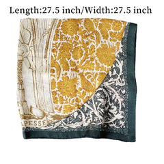 Vintage Print Scarf Casual Square Neckerchief Head Wrap Shawl