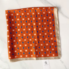 Geometric Heart Star Print Scarf Square Neckerchief