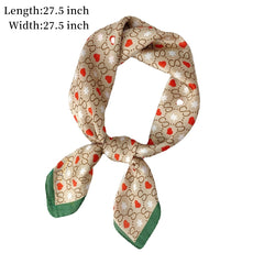 Geometric Heart Star Print Scarf Square Neckerchief