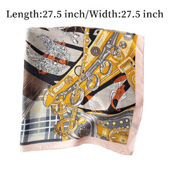 Chain Pattern Print Scarf Women Square Neckerchief Sunscreen Shawl