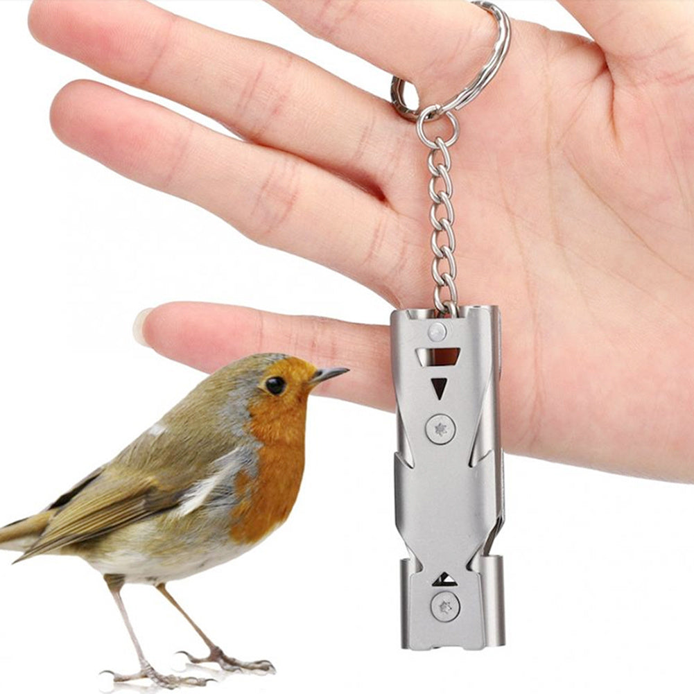 Bird Training Whistle Stainless Steel Tool for Parrots Pigeons
