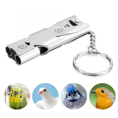 Bird Training Whistle Stainless Steel Tool for Parrots Pigeons