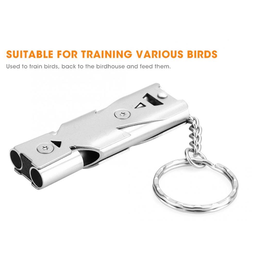Bird Training Whistle Stainless Steel Tool for Parrots Pigeons