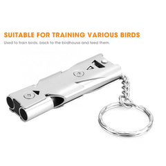 Bird Training Whistle Stainless Steel Tool for Parrots Pigeons