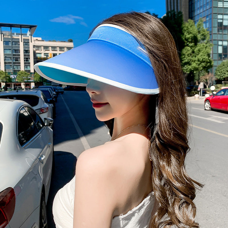 Gradient Summer Visor Hat Wide Brim UV Protection Sun Hats